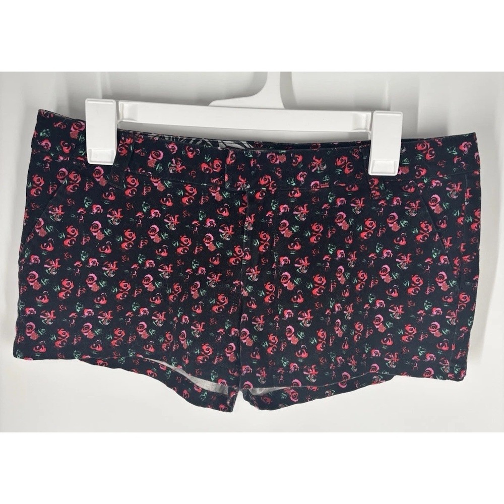 Y2K Volcom Womens Floral Micro Mini Low Rise Shorts Size 7 Skater Indie Grunge